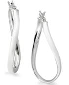 Giani Bernini Sterling Silver Earrings, Large Wave Hoop Earrings