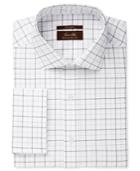 Tasso Elba Men's Classic Fit Non-iron Windowpane French Cuff Dress Shirt, Only At Macy's