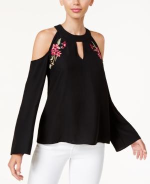 Thalia Sodi Embroidered Cold-shoulder Top, Created For Macy's