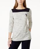 Charter Club Colorblocked Sweatshirt Knit Top, Only At Macy's