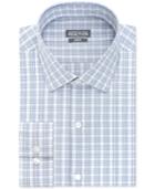 Kenneth Cole Reaction Slim-fit Performance Blue Crystal Check Dress Shirt