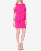 Tahari Asl Tiered Cold-shoulder Dress