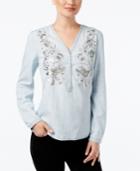 I.n.c. Embroidered Top, Created For Macy's
