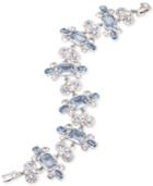 Givenchy Silver-tone Blue And Clear Crystal Flex Bracelet