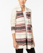Style & Co. Petite Jacquard Sweater Coat, Only At Macy's