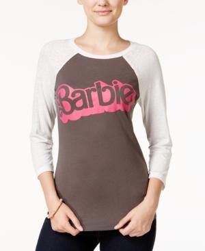 Mighty Fine Juniors' Barbie Graphic Baseball T-shirt