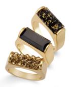 Thalia Sodi Gold-tone Jet Speckled Ring