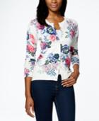 Charter Club Petite Floral-print Cardigan, Only At Macy's