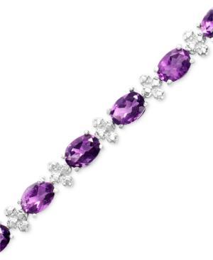 Sterling Silver Amethyst (13-1/2 Ct. T.w.) And Diamond Accent Bracelet