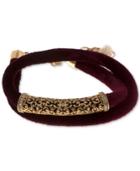 Lonna & Lilly Gold-tone Filigree Velvet Wrap Bracelet