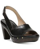 Naturalizer Honey Peep-toe Block-heel Sandals Women's Shoes
