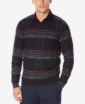 Perry Ellis Men's Textured Striped Sweater