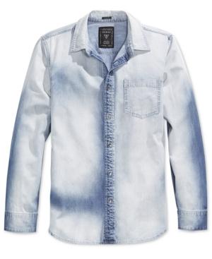 Guess Men's Slim-fit Fieriness-wash Long-sleeve Denim Shirt