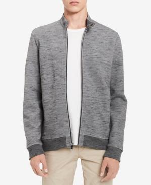 Calvin Klein Men's Space-dyed Knit Moto Sweatshirt