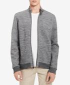 Calvin Klein Men's Space-dyed Knit Moto Sweatshirt