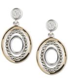 Judith Jack Two-tone Marcasite And Crystal Oval Drop Earrings