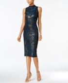 Sangria Metallic-print Sheath Dress