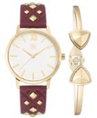 I.n.c. Women's Faux Leather Strap Watch 38mm Gift Set, Created For Macy's