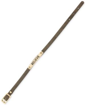 Bcbgeneration Gold-tone Believe Faux Leather Buckle Bracelet