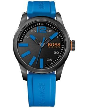 Hugo Boss Men's Boss Orange Paris Blue Silicone Strap Watch 44mm 1513048