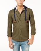 American Rag Men's Patch Hooded Shirt, Created For Macy's