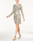 Jessica Howard Metallic Long-sleeve Dress