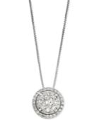 Diamond Cluster Halo Pendant Necklace (1/2 Ct. T.w.) Set In 14k White Gold