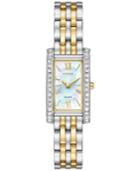 Citizen Eco-drive Women's Silhouette Crystal Jewelry Two-tone Stainless Steel Bracelet Watch 18x32mm Ex1474-51d
