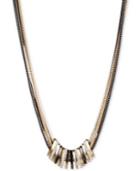 Nine West Tri-tone Crystal Large Slider Necklace