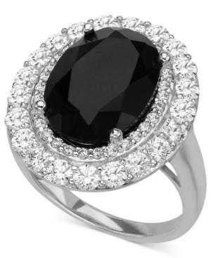 Sterling Silver Ring, Onyx (5-1/2 Ct. T.w.) And Cubic Zirconia (2-3/4 Ct. T.w.) Ring