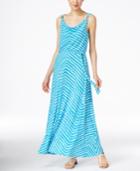 Calvin Klein Striped Belted Maxi Dress
