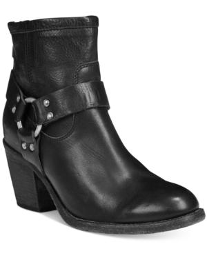 Frye Tabitha Harness Short Block-heel Booties Women's Shoes