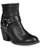 Frye Tabitha Harness Short Block-heel Booties Women's Shoes