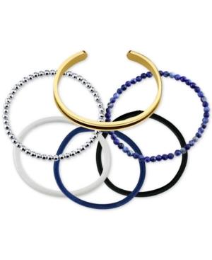 Unwritten Interchangeable Elastic Band Cuff Bracelet In Gold-tone Stainless Steel