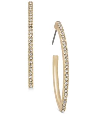Inc International Concepts Gold-tone Pave Open Hoop Earrings, Only At Macy's