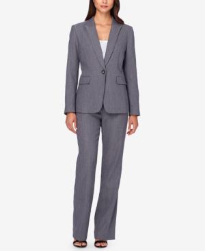 Tahari Asl Petite Herringbone Single-button Pantsuit