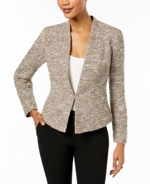 Kasper Tweed Kiss-front Blazer