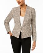 Kasper Tweed Kiss-front Blazer