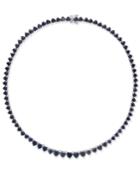Black Heart Sapphire Collar Necklace (52 Ct. T.w.) In Sterling Silver, Created For Macy's