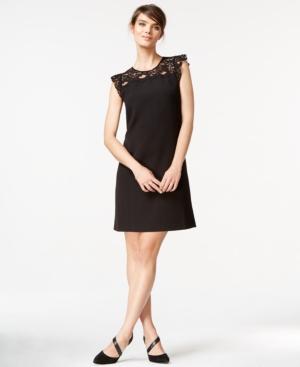Maison Jules Lace-detail Shift Dress, Only At Macy's
