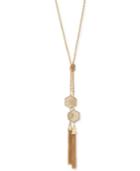 M. Haskell For Inc Gold-tone Filigree Disc Tassel Lariat Necklace, Only At Macy's