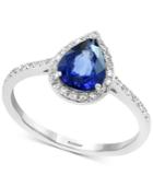Effy Sapphire (1 Ct. T.w.) & Diamond (1/6 Ct. T.w.) Ring In 14k White Gold
