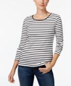 Charter Club Metallic-stripe Top, Created For Macy's