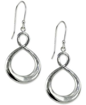 Giani Bernini Twisted Drop Hoop Earrings In Sterling Silver, Only At Macy's