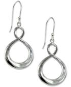 Giani Bernini Twisted Drop Hoop Earrings In Sterling Silver, Only At Macy's