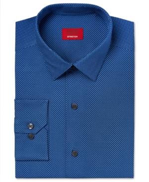 Alfani Men's Spectrum Slim-fit Blue Pindot Dress Shirt, Only At Macy's