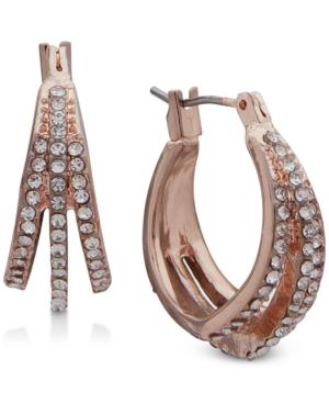 Anne Klein Pave Triple-row Hoop Earrings