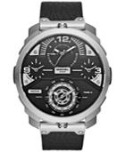 Diesel Men's Chronograph Machinus Black Leather Strap Watch 51x55mm Dz7379