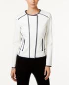 Inc International Concepts Faux-leather-trim Moto Jacket, Only At Macy's