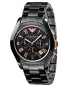 Emporio Armani Watch, Men's Chronograph Black Ceramic Bracelet Ar1410